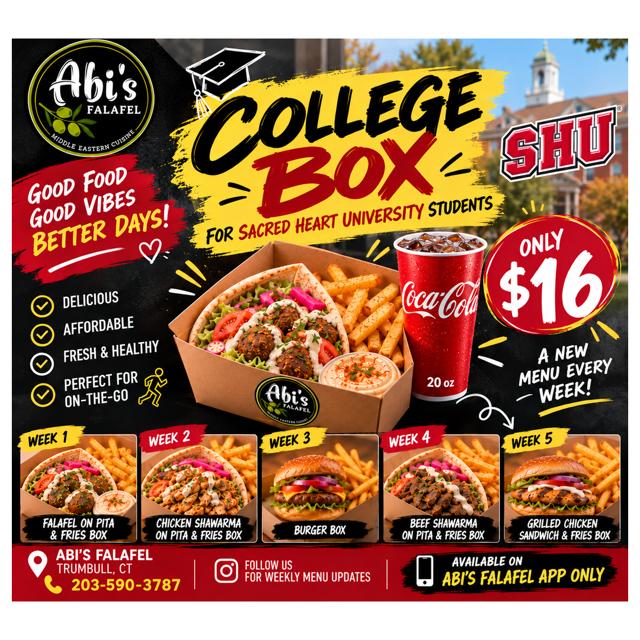 SHU College Box ( These Week Falafel On pita).