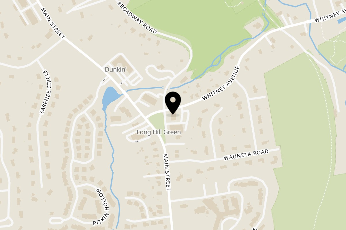 Map showing the location of Abi's Falafel on 10 Broadway in Trumbull